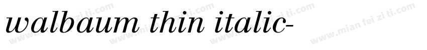 walbaum thin italic字体转换